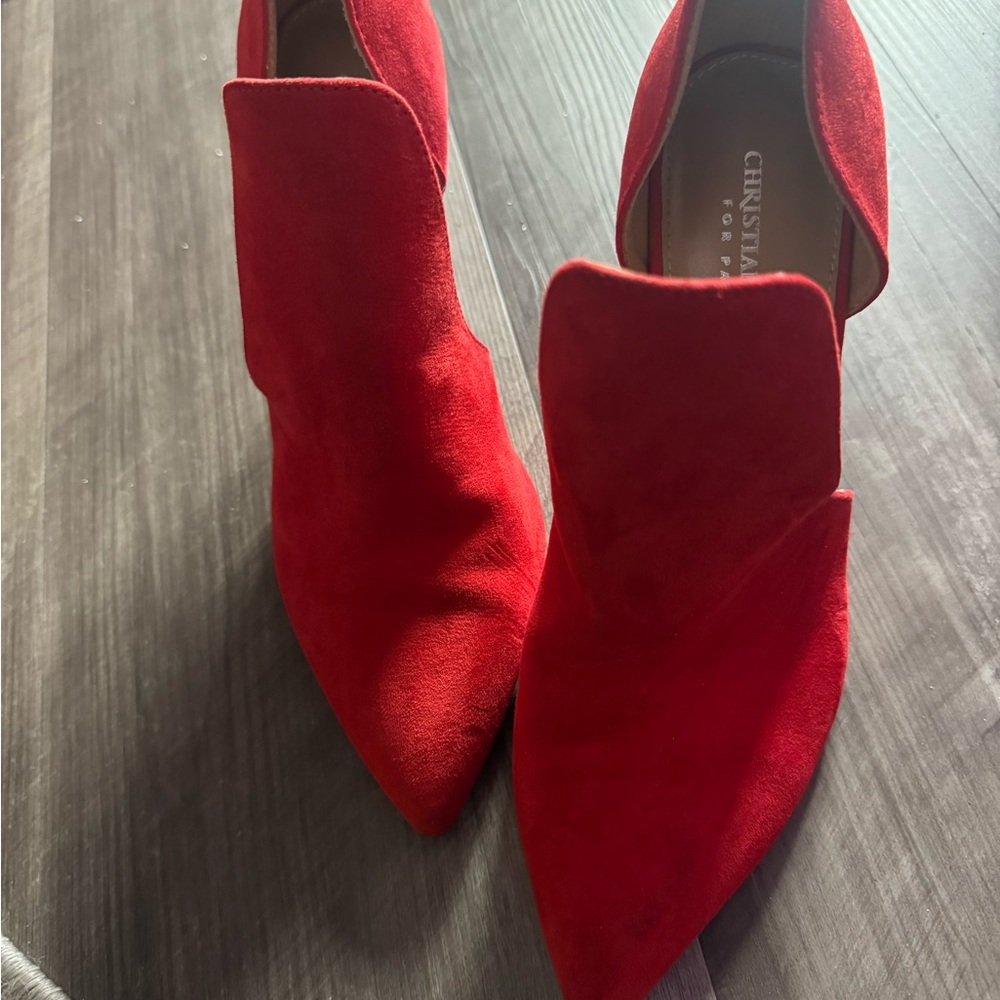 Christian Siriano Red Heeled Boots
